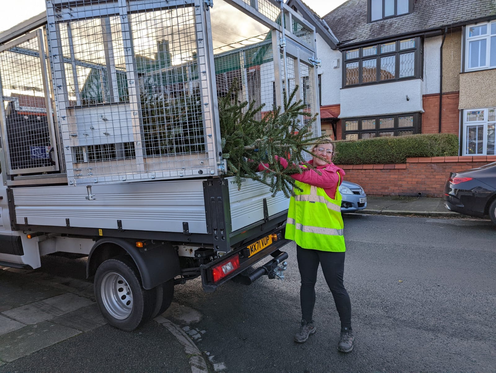 Lovely people to help us with our Christmas tree collections once again